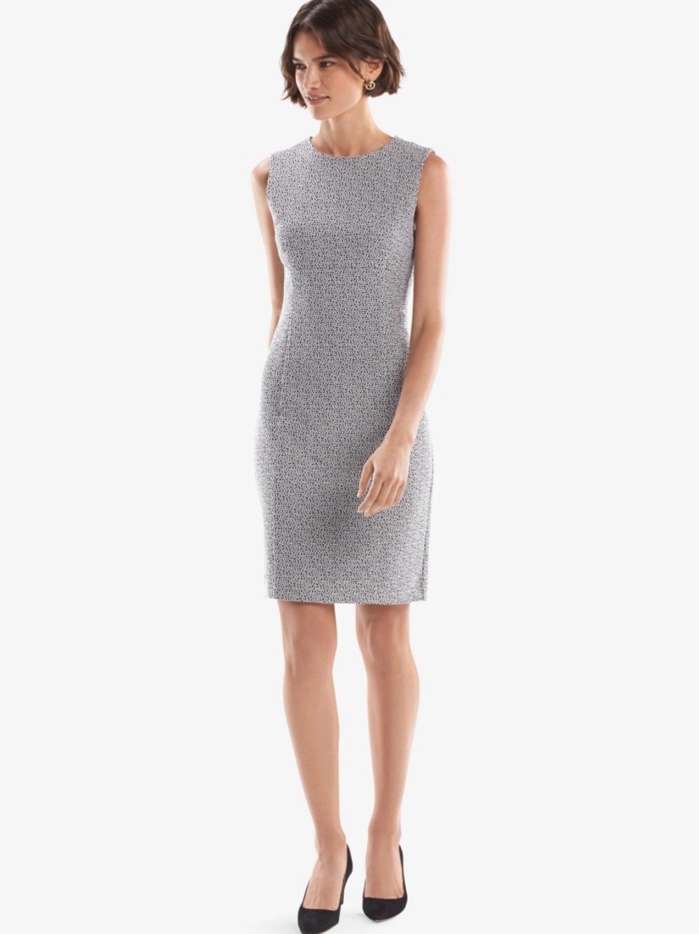 MM. Lafleur Shirley Dress in Grey Pebbled Jacquard